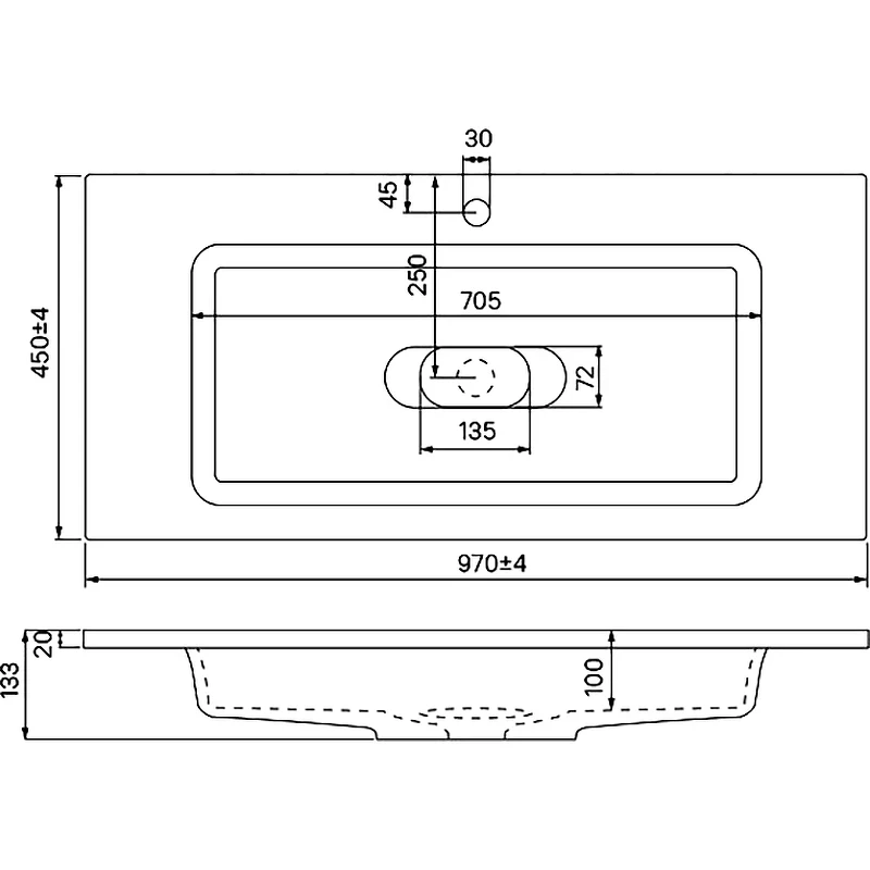 Тумба с раковиной Iddis Esper 100 ESP10W0i95K подвесная Белая МДФ / ЛДСП
