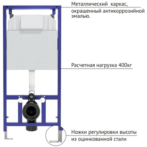 Комплект унитаза с инсталляцией Berges Novum 042448 с сиденьем Микролифт и клавишей смыва Хром глянцевый фарфор подвесной