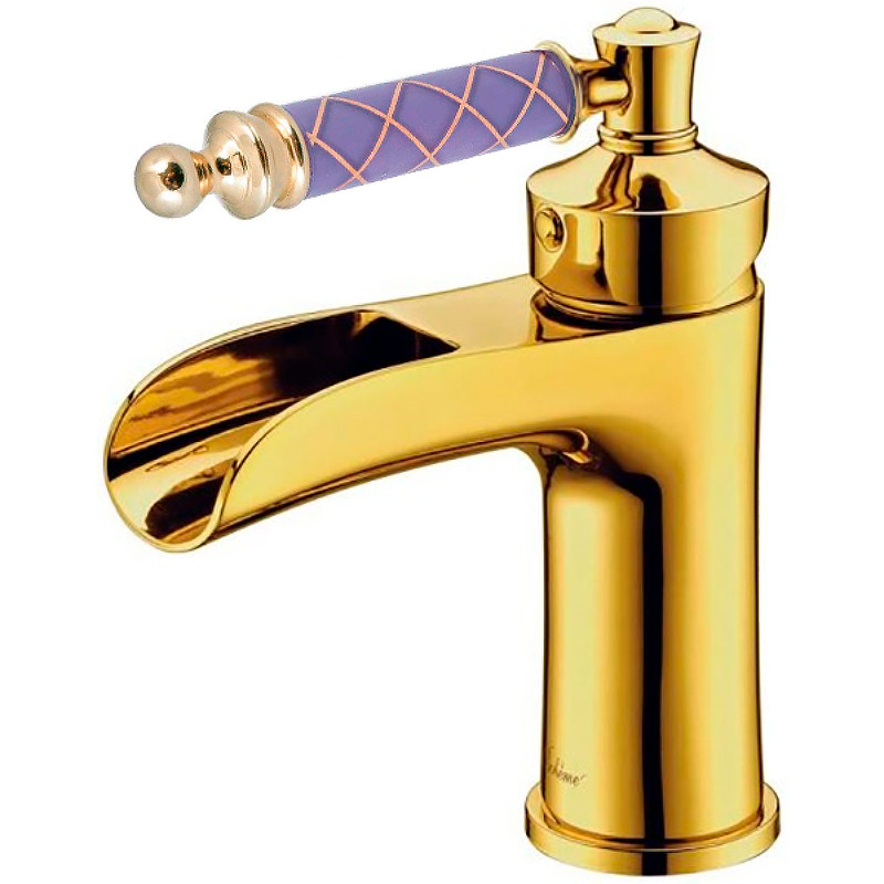 Смеситель для раковины Boheme Vogue 211-MR-V Золото латунь