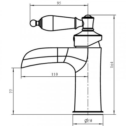 Смеситель для раковины Boheme Vogue 211-MR-V Золото латунь