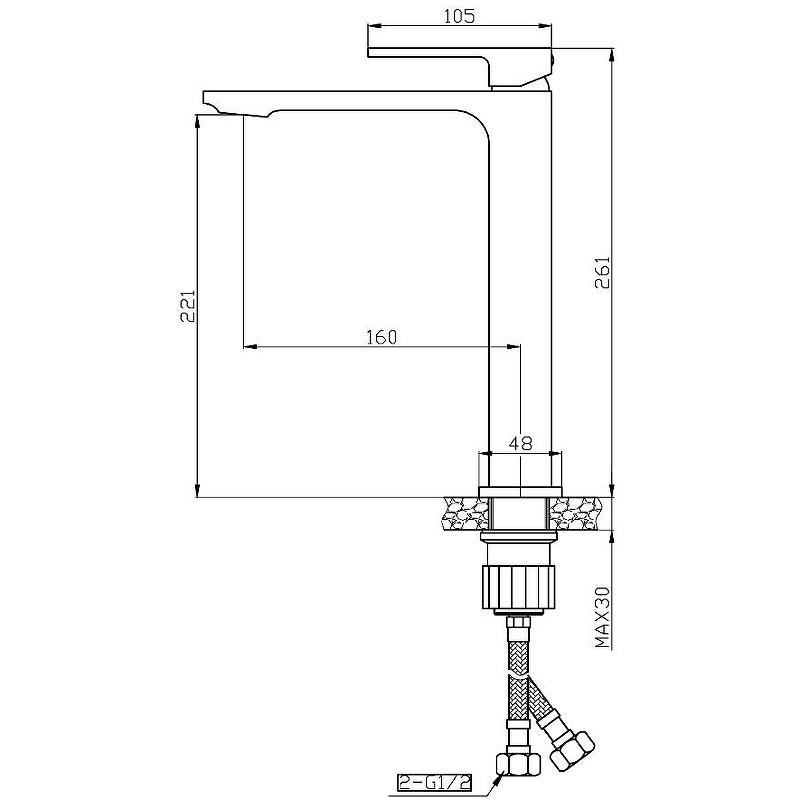 Смеситель для раковины Orange Lutz M04-121w