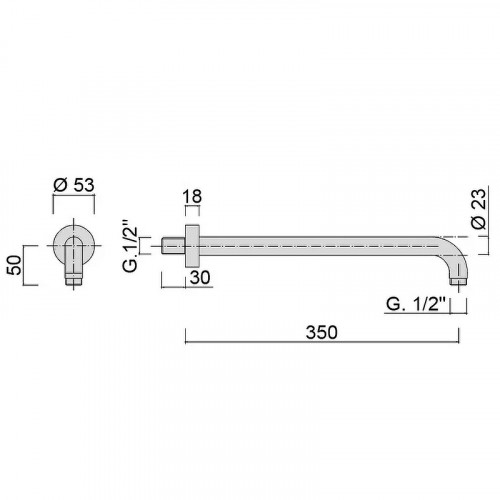 Кронштейн для верхнего душа Giulini Futuro F1751-35BROP Бронза матовая