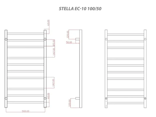 Электрический полотенцесушитель Comfysan Stella EC-10 100х50 019013 цвет Никель