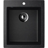 Кухонная мойка Ulgran Classic U-404-308 Черная искусственный камень (литьевой мрамор) встраиваемый