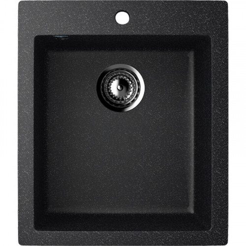 Кухонная мойка Ulgran Classic U-404-308 Черная искусственный камень (литьевой мрамор) встраиваемый