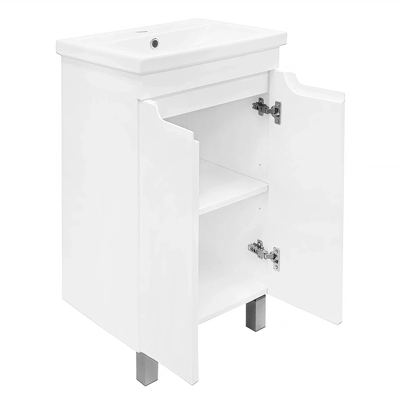 Тумба с раковиной Azario Kantri 50 CS00097247 цвет Белый глянец