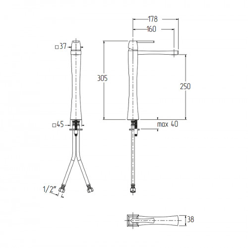 Смеситель для раковины Migliore Opera 19042 Хром латунь на столешницу