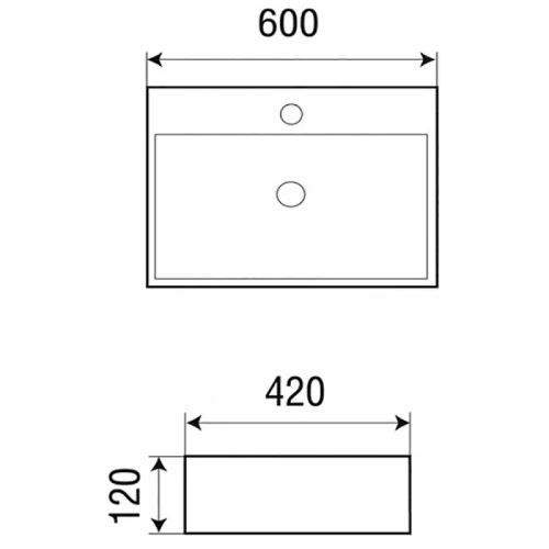 Раковина Grossman 60 GR-3036 Белая фаянс накладная