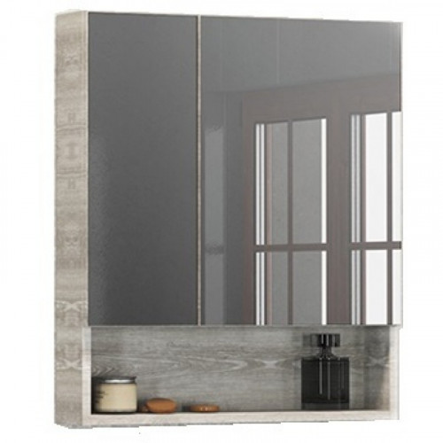 Зеркальный шкаф Comforty Никосия 60 00004138878 Дуб белый МДФ / ЛДСП, стекло