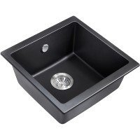 Кухонная мойка Milacio Leon 45 Cuarzo MC.77091 Черная матовая искусственный камень (литьевой мрамор) встраиваемая сверху, встраиваемая снизу