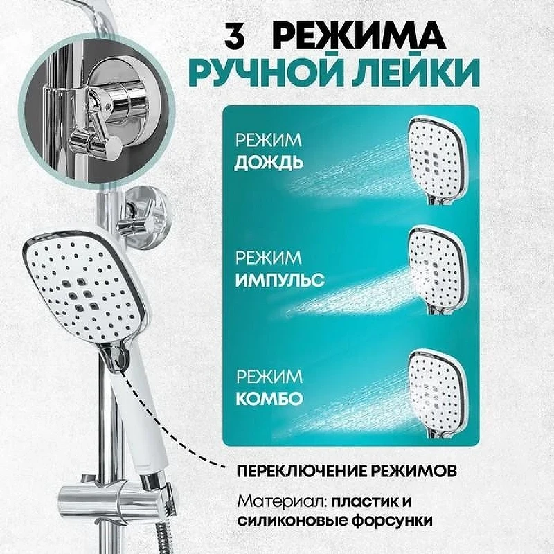 Душевая система Grocenberg GB7010WC Белая Хром