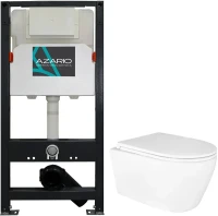 Унитаз с инсталляцией Azario AZ-501A+AZ-2380 цвет Белый с сиденьем Микролифт