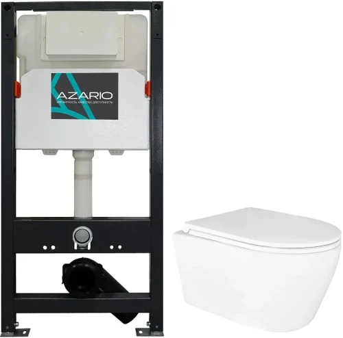 Унитаз с инсталляцией Azario AZ-501A+AZ-2380 цвет Белый с сиденьем Микролифт
