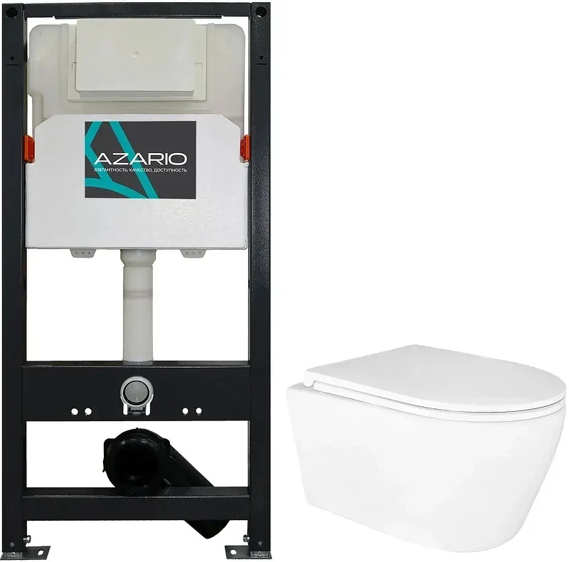 Унитаз с инсталляцией Azario AZ-501A+AZ-2380 цвет Белый с сиденьем Микролифт