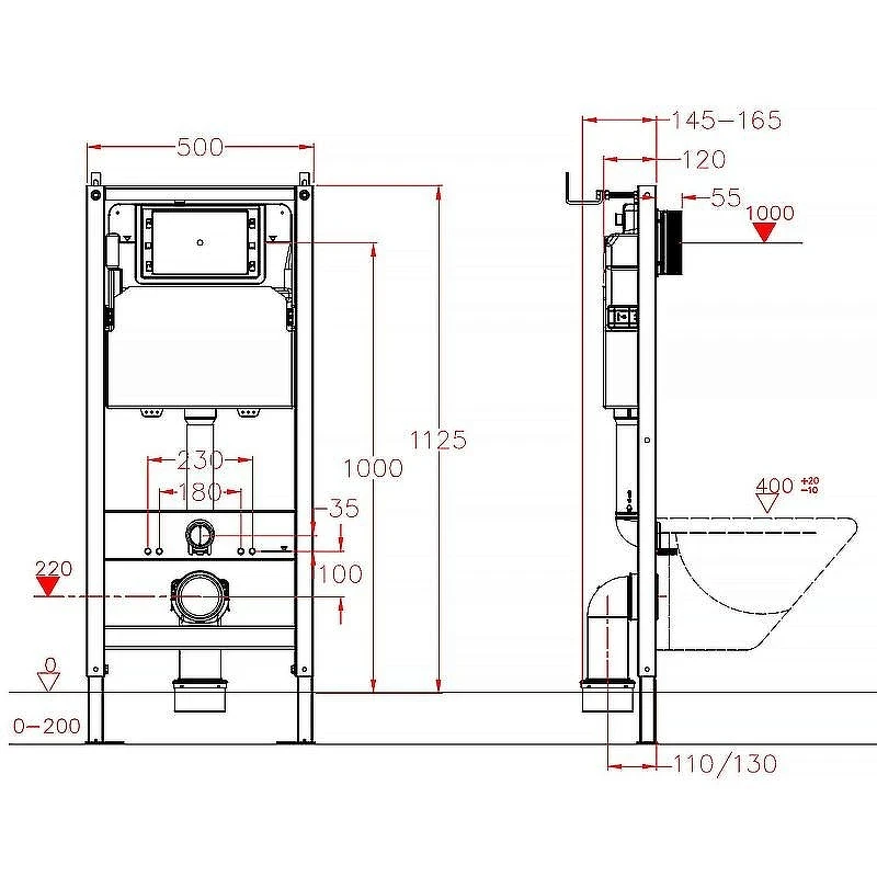 Унитаз с инсталляцией Azario AZ-501A+AZ-2380 цвет Белый с сиденьем Микролифт