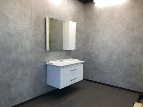 Зеркало со шкафом Comforty Неаполь 100 00004139023 Белое МДФ / ЛДСП, стекло