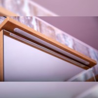 Зеркальный шкаф Бриклаер Форест 40 4627125414695 с подсветкой Дуб золотой Антрацит МДФ / ЛДСП, стекло