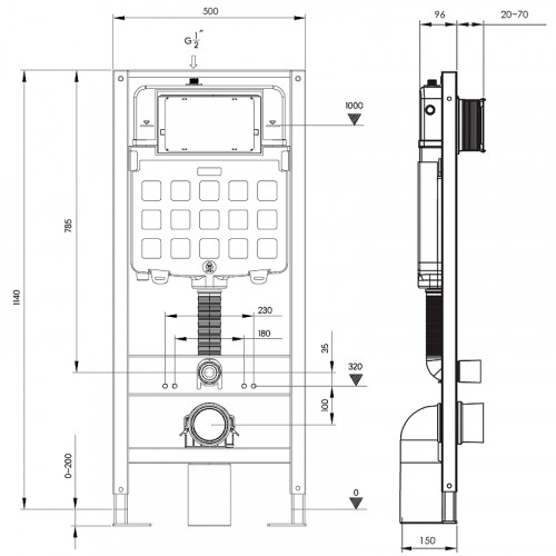 Инсталляция Triton-Pro EVO815N Щ0000065108 для унитаза без клавиши смыва
