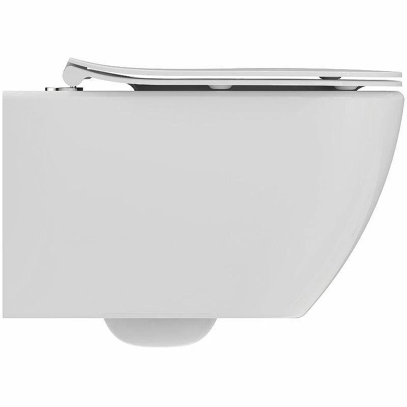 Унитаз с инсталляцией Ideal Standard Tesi Rimless TT00003/123A6 с сиденьем Микролифт и Черной матовой клавишей смыва