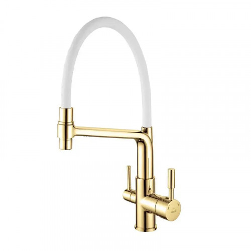 Смеситель для кухни Rose R658E цвет Золото Белый