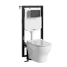 Комплект унитаза с инсталляцией WasserKRAFT Vils 56TLT.010.ME.MB03.H001 цвет Белый с сиденьем Микролифт и клавишей смыва цвет Черный