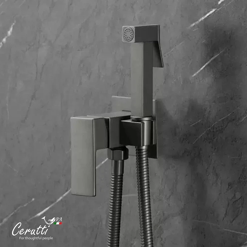 Гигиенический душ со смесителем Ceruttispa Резия (Resia) CHGR CT12132 12132 цвет Серый матовый