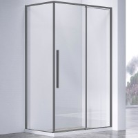 Душевой уголок Vincea Slim-N 110x80 VSR-4SN8011CLGM профиль Вороненая сталь стекло прозрачное