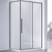 Душевой уголок Vincea Slim-N 110x80 VSR-4SN8011CLGM профиль Вороненая сталь стекло прозрачное