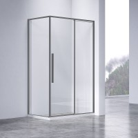 Душевой уголок Vincea Slim-N 110x80 VSR-4SN8011CLGM профиль Вороненая сталь стекло прозрачное