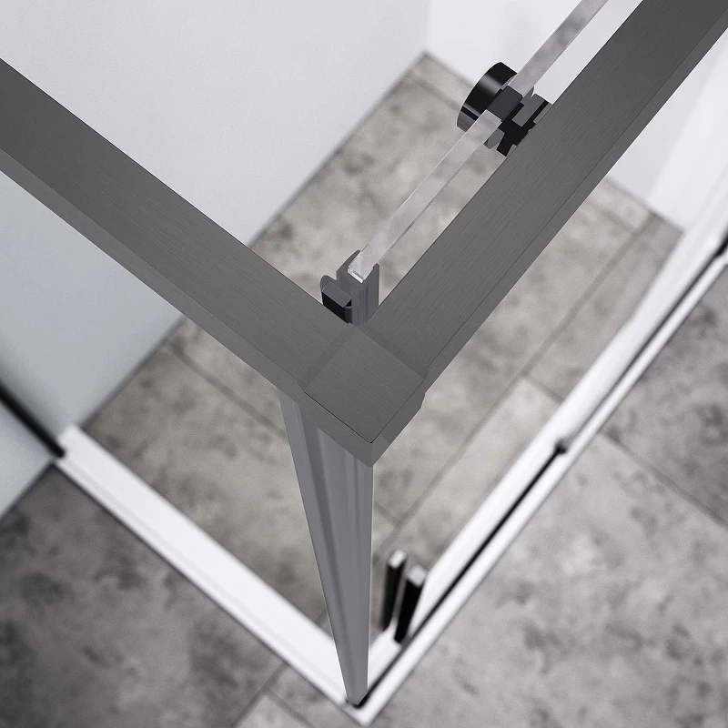 Душевой уголок Vincea Slim-N 110x80 VSR-4SN8011CLGM профиль Вороненая сталь стекло прозрачное