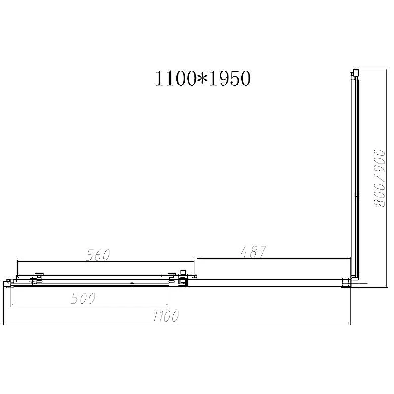 Душевой уголок Vincea Slim-N 110x80 VSR-4SN8011CLGM профиль Вороненая сталь стекло прозрачное