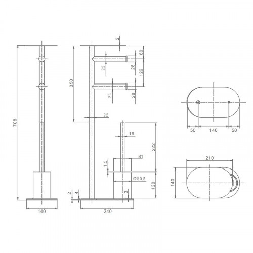 Напольная стойка Raglo R300.31.03 цвет Золото матовое