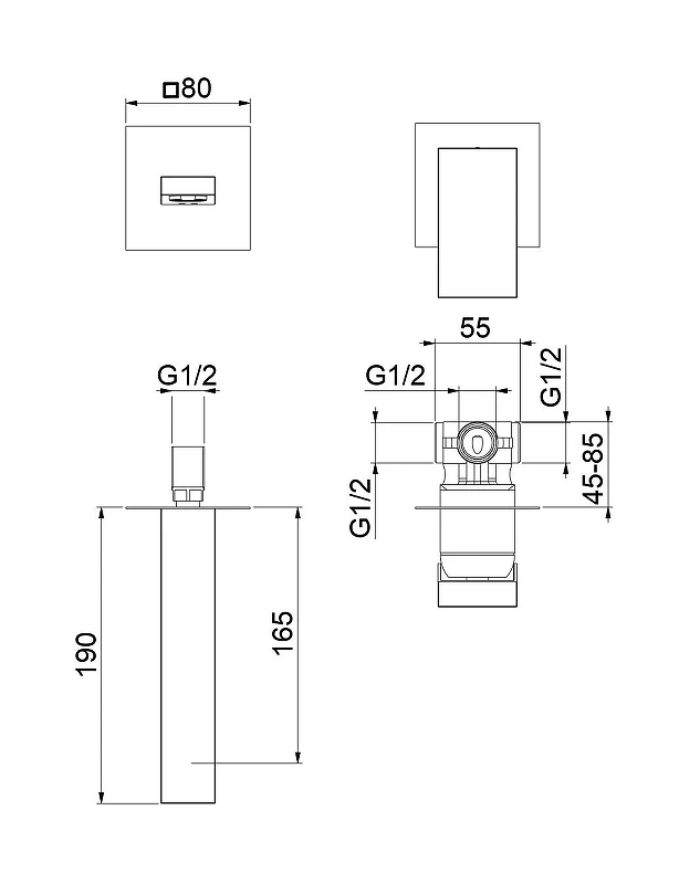 Смеситель для раковины Fiore Kube 100BB7597 цвет Белый