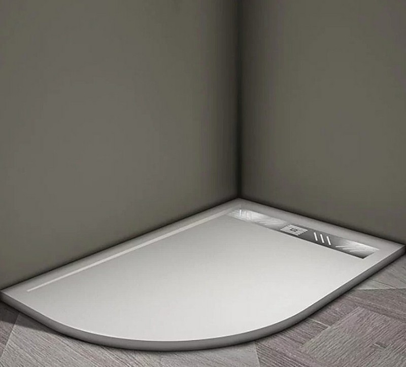 Душевой поддон из искусственного камня Veconi Tezeo 120x90 R TZ06R-12090A-01-19C3 Белый