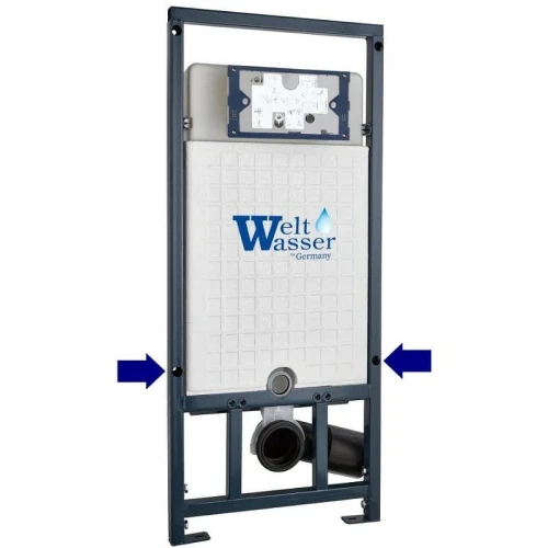 Комплект унитаза с инсталляцией WeltWasser MARBERG 410 + ERLENBACH 004 GL-WT + MAR 410 RD-CR 10000006464 цвет Белый глянцевый с сиденьем Микролифт и клавишей смыва цвет Хром