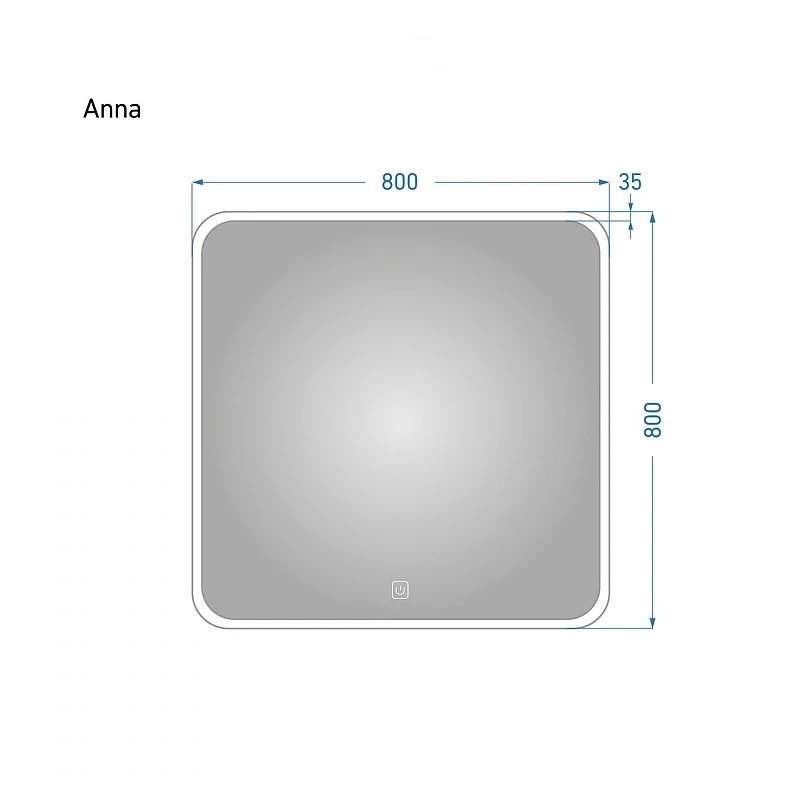 Зеркало Alavann Anna 80 ALV0019001 с подсветкой цвет Белый с сенсорным выключателем