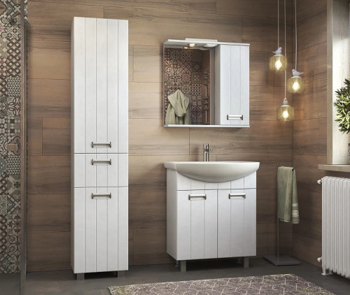 Зеркало со шкафом Vigo Diana 70 R z.DIA.70.R.El с подсветкой Белое МДФ / ЛДСП, стекло