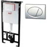 Унитаз с инсталляцией Damixa Jupiter DX77C1738SC + Alcaplast Sadromodul AM101/1120-3:1 RU M71-0001 с сиденьем Микролифт и клавишей смыва Хром