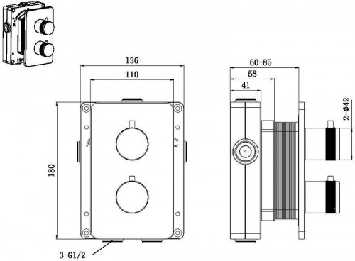 Смеситель для душа Allen Brau Priority 5.31213-GB с термостатом цвет Золото