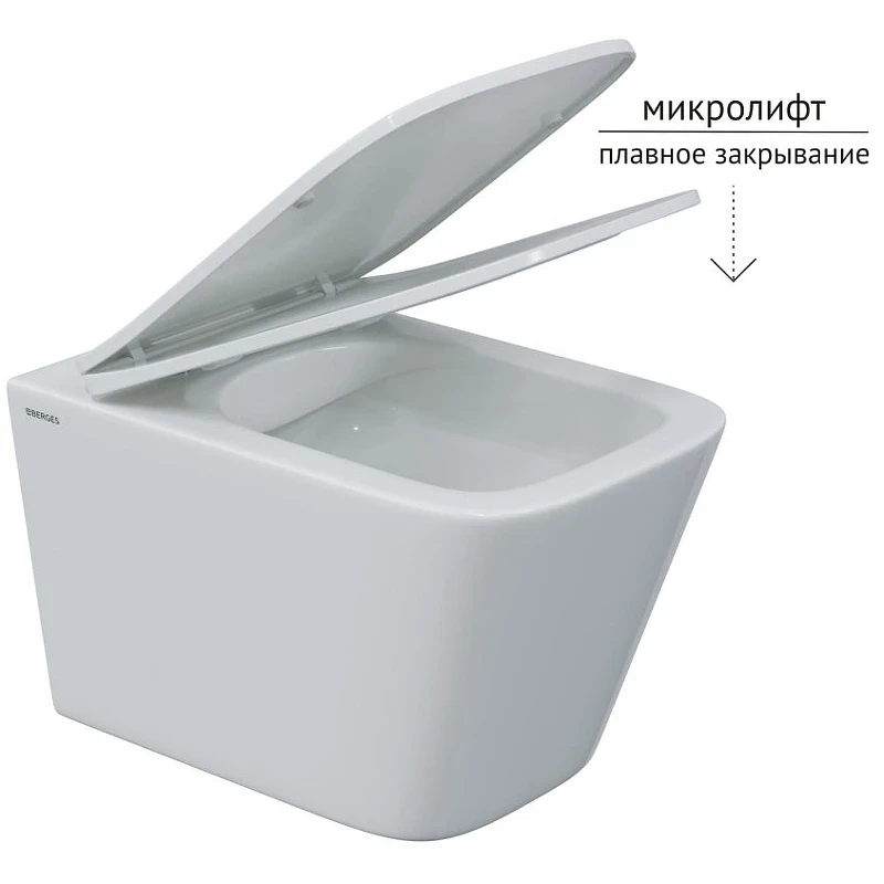 Комплект унитаза с инсталляцией Berges Novum 043244 с сиденьем Микролифт и Белой клавишей смыва фарфор подвесной