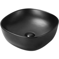 Раковина SantiLine 41 SL-1106MB Черная матовая фаянс накладная