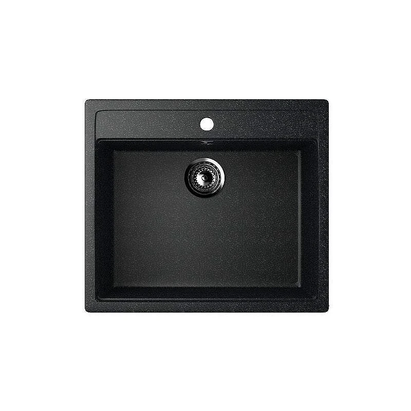 Кухонная мойка Ulgran Classic U-104-308 Черная со смесителем Viko V-3224 Хром Черный
