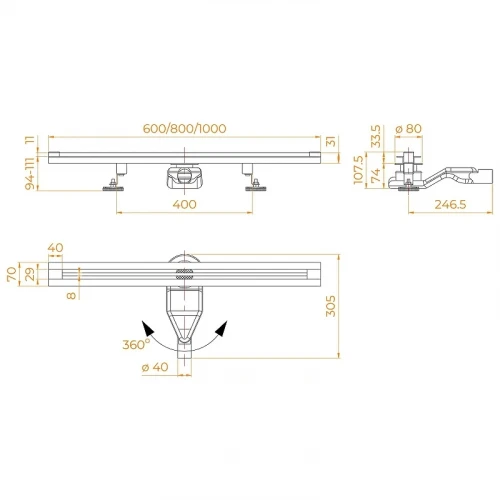 Душевой лоток RGW SDR 76215010-06 с решеткой цвет Золото BRUSH