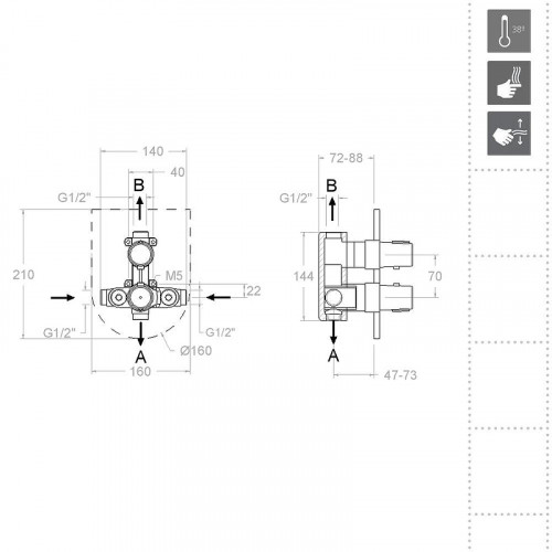 Смеситель для душа Ramonsoler Tzar 348712SNC с термостатом Никель брашированный