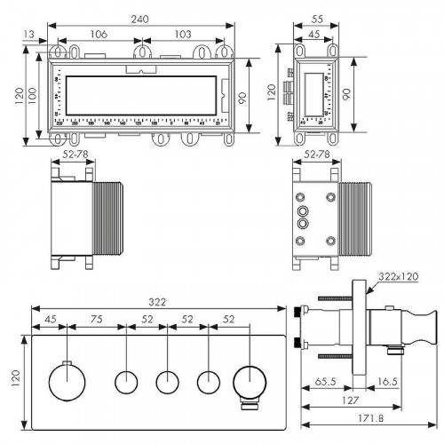 Смеситель для душа Kaiser Sano 08677 с термостатом цвет Хром
