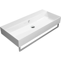 Раковина GSI Kube X 100 9423011 Белая фаянс подвесная, накладная