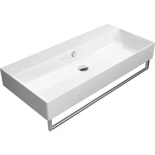 Раковина GSI Kube X 100 9423011 Белая фаянс подвесная, накладная