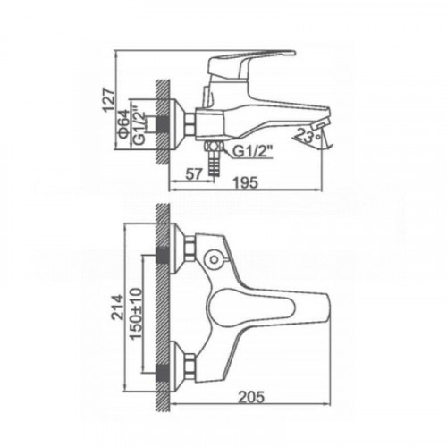 Смеситель для ванны D-Lin D130422-6 цвет  Хром
