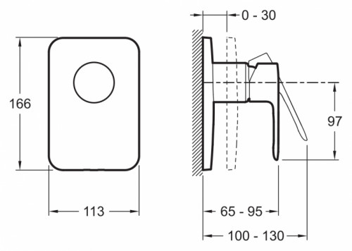 Смеситель для душа Jacob Delafon July E98702-CP Хром латунь встраиваемый