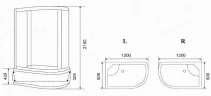 Душевая кабина Parly Tomorrow 120x80 R EF1221R без гидромассажа